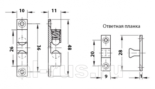 Защелка шариковая 48 мм 75014-C фото 4